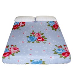 Cute Shabby Chic Floral Pattern Fitted Sheet (california King Size) by NouveauDesign