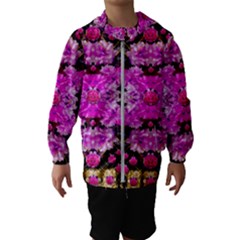 Flowers And Gold In Fauna Decorative Style Hooded Wind Breaker (kids) by pepitasart