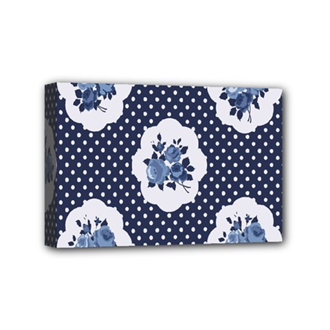 Shabby Chic Navy Blue Mini Canvas 6  X 4 