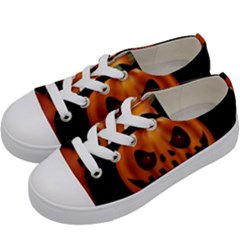 Halloween Pumpkin Kids  Low Top Canvas Sneakers by Valentinaart