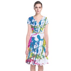 No 128 Short Sleeve Front Wrap Dress by AdisaArtDesign