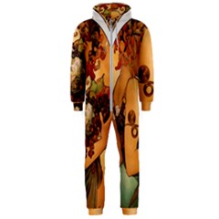 Alfons Mucha   Fruit Hooded Jumpsuit (men)  by NouveauDesign