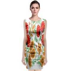Flower Floral Red Yellow Leaf Green Sexy Summer Classic Sleeveless Midi Dress by Mariart