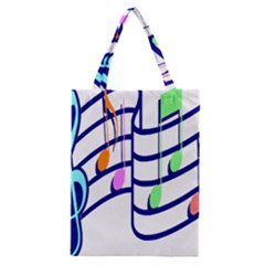 Music Note Tone Rainbow Blue Pink Greeen Sexy Classic Tote Bag by Mariart