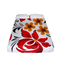 Flower Red Rose Star Floral Yellow Black Leaf Fitted Sheet (full/ Double Size) by Mariart