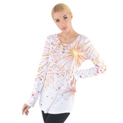 Fireworks Triangle Star Space Line Tie Up Tee by Mariart