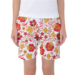 Wreaths Flower Floral Sexy Red Sunflower Star Rose Women s Basketball Shorts by Mariart