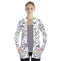 Paint On A White Background                            Women s Open Front Pockets Cardigan