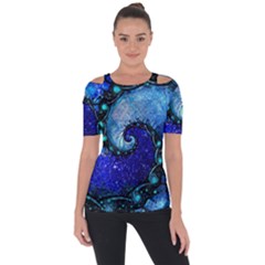 Nocturne Of Scorpio, A Fractal Spiral Painting Short Sleeve Top by jayaprime