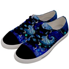 Nocturne Of Scorpio, A Fractal Spiral Painting Men s Low Top Canvas Sneakers by jayaprime