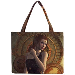 Wonderful Steampunk Women With Clocks And Gears Mini Tote Bag by FantasyWorld7