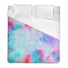 Pink And Purple Galaxy Watercolor Background  Duvet Cover (full/ Double Size) by paulaoliveiradesign