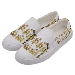 Happy Diwali Gold Golden Stars Star Festival Of Lights Deepavali Typography Men s Canvas Slip Ons by yoursparklingshop