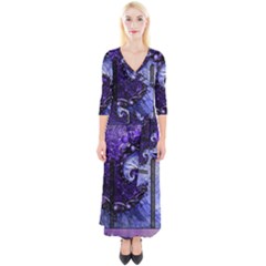 Beautiful Violet Spiral For Nocturne Of Scorpio Quarter Sleeve Wrap Maxi Dress by jayaprime