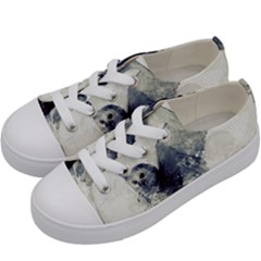 Cute Owl In Watercolor Kids  Low Top Canvas Sneakers by FantasyWorld7