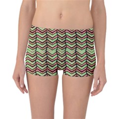 Zig Zag Multicolored Ethnic Pattern Reversible Boyleg Bikini Bottoms by dflcprintsclothing