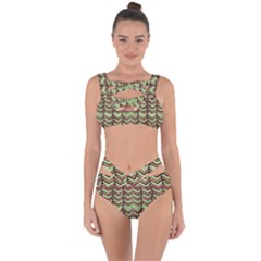 Zig Zag Multicolored Ethnic Pattern Bandaged Up Bikini Set  by dflcprintsclothing