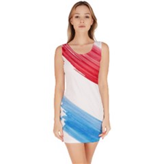 Tricolor Banner Watercolor Painting Art Bodycon Dress by picsaspassion