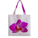Lilac Phalaenopsis flower, Floral Oil painting art Zipper Grocery Tote Bag View2
