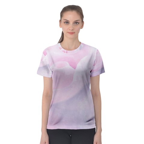 Rose Pink Flower, Floral Aquarel - Watercolor Painting Art Women s Sport Mesh Tee by picsaspassion