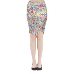 Circle Rainbow Polka Dots Midi Wrap Pencil Skirt by Mariart