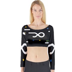 Line Circle Triangle Polka Sign Long Sleeve Crop Top by Mariart