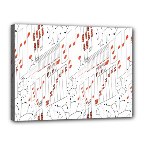 Musical Scales Note Canvas 16  X 12  by Mariart