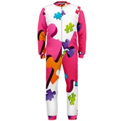 Passel Picture Green Pink Blue Sexy Game Onepiece Jumpsuit (men)  by Mariart