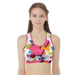 Passel Picture Green Pink Blue Sexy Game Sports Bra with Border