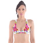 Passel Picture Green Pink Blue Sexy Game Plunge Bikini Top