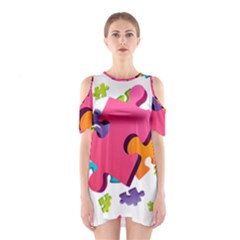 Passel Picture Green Pink Blue Sexy Game Shoulder Cutout One Piece by Mariart