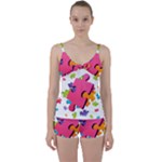 Passel Picture Green Pink Blue Sexy Game Tie Front Two Piece Tankini