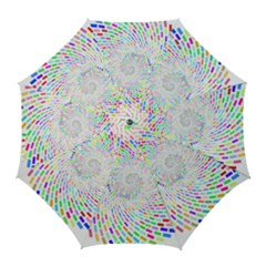 Prismatic Abstract Rainbow Golf Umbrellas by Mariart
