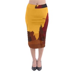 Road Trees Stop Light Richmond Ace Midi Pencil Skirt by Mariart