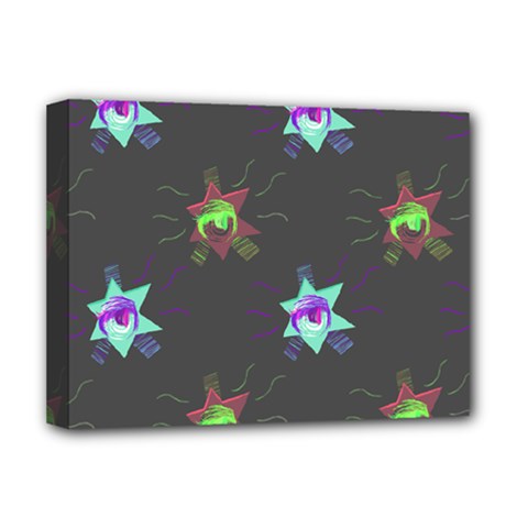 Random Doodle Pattern Star Deluxe Canvas 16  X 12   by Mariart