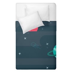 Space Pelanet Galaxy Comet Star Sky Blue Duvet Cover Double Side (single Size) by Mariart