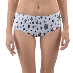 Star Doodle Reversible Mid-waist Bikini Bottoms by Mariart