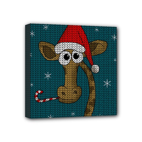 Christmas Giraffe  Mini Canvas 4  X 4  by Valentinaart