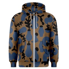 Superfiction Object Blue Black Brown Pattern Men s Zipper Hoodie by Mariart