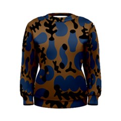 Superfiction Object Blue Black Brown Pattern Women s Sweatshirt by Mariart
