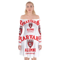 Harvard Alumni Just Kidding Off Shoulder Skater Dress by Celenk