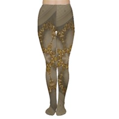 Golden Flower Star Floral Kaleidoscopic Design Women s Tights by yoursparklingshop