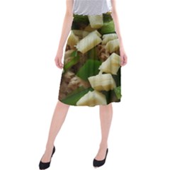 Cheese And Peppers Green Yellow Funny Design Midi Beach Skirt by yoursparklingshop