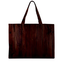 Rustic Dark Brown Wood Wooden Fence Background Elegant Natural Country Style Zipper Mini Tote Bag by yoursparklingshop