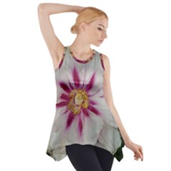 Floral Soft Pink Flower Photography Peony Rose Side Drop Tank Tunic