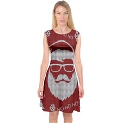 Ugly Christmas Sweater Capsleeve Midi Dress by Valentinaart
