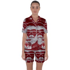 Ugly Christmas Sweater Satin Short Sleeve Pyjamas Set by Valentinaart