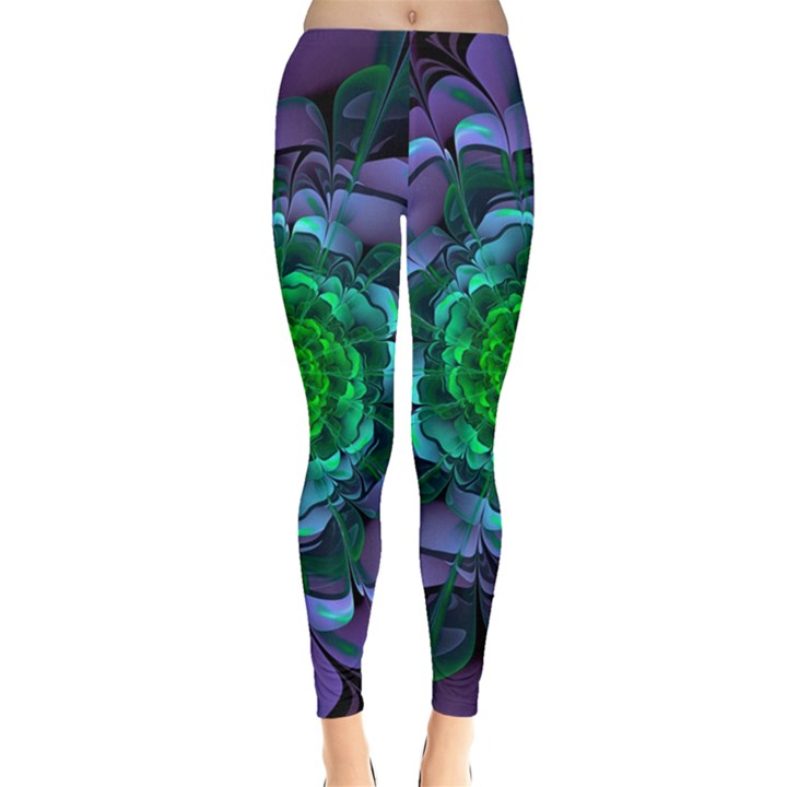 Beautiful Purple & Green Aeonium Arboreum Zwartkop Leggings 