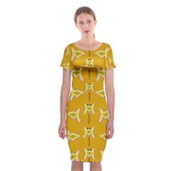 Fishes Talking About Love And   Yellow Stuff Classic Short Sleeve Midi Dress by pepitasart