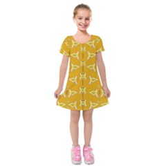 Fishes Talking About Love And   Yellow Stuff Kids  Short Sleeve Velvet Dress by pepitasart